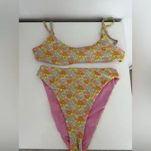 Dippin daisys high rise bikini floral pattern